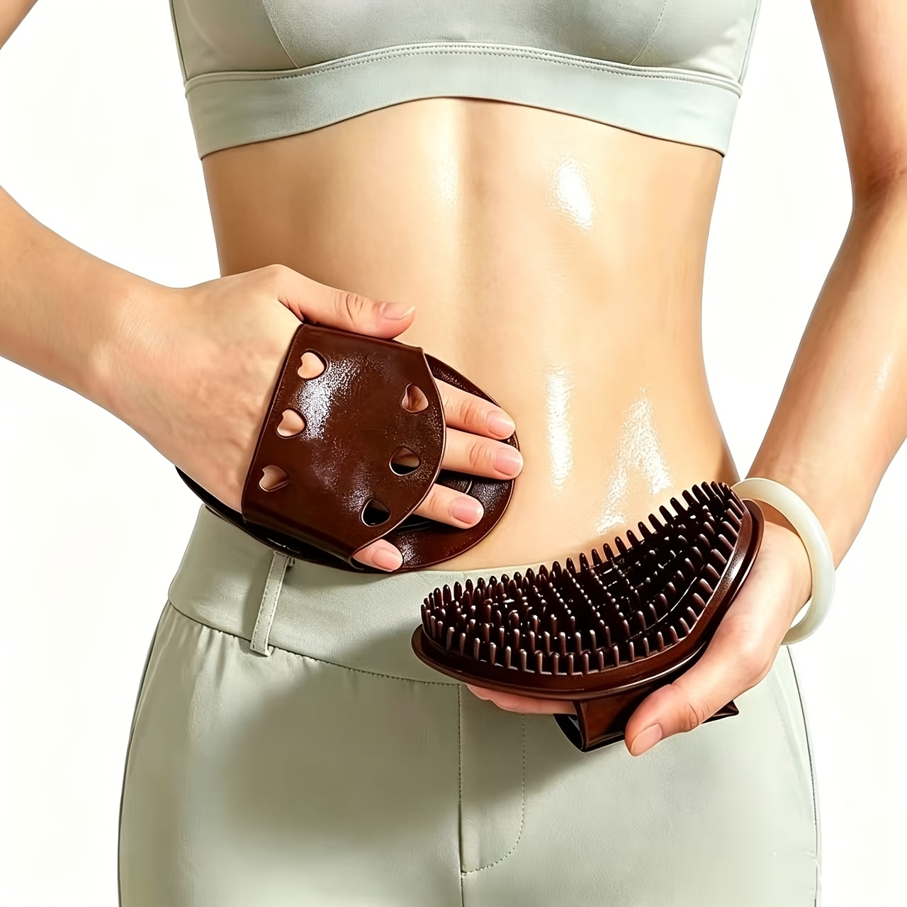 Dry Brush Body - 1 Set Massagebürsten-Set - Meridian-Körperpeeling mit