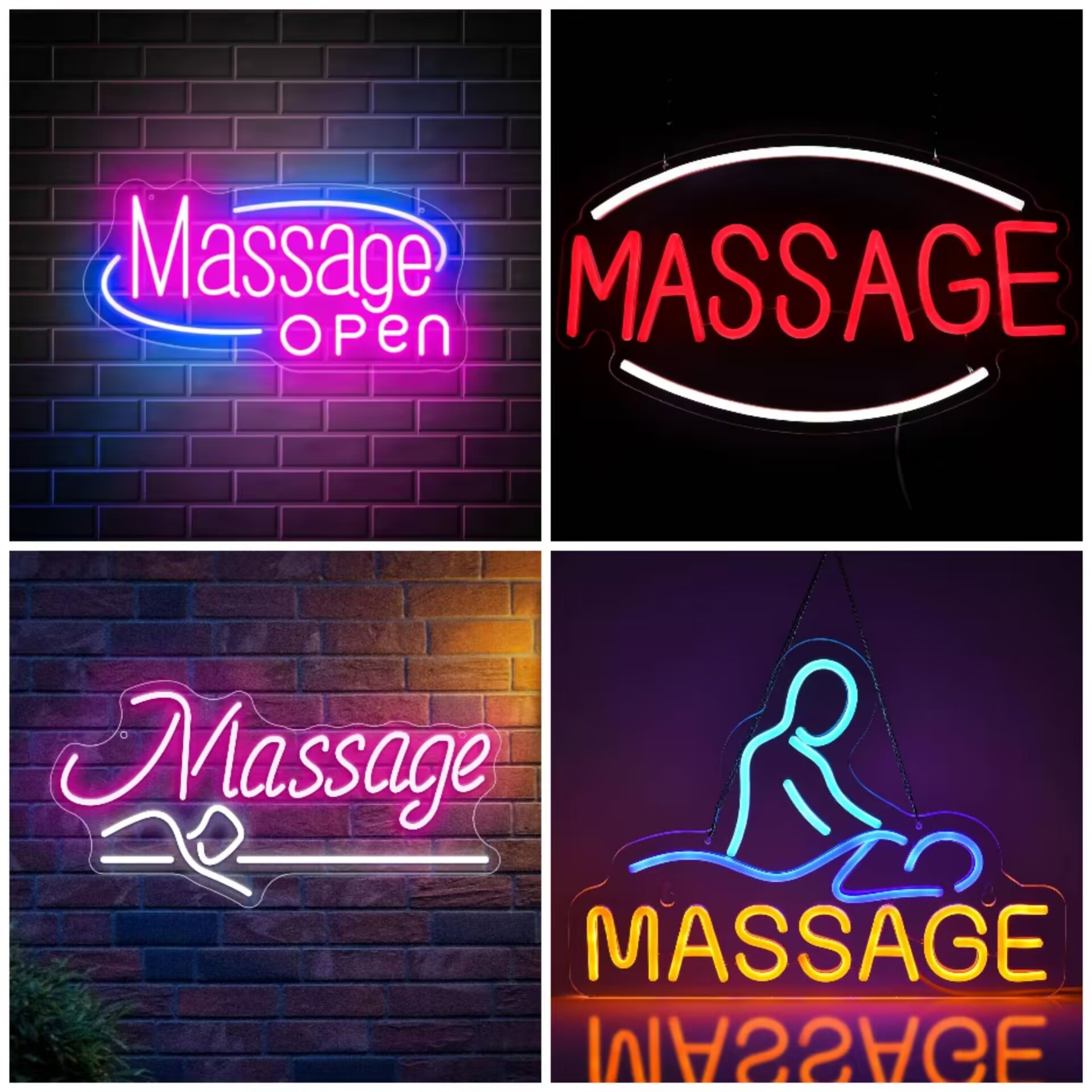 Spa And Wellness Center - Massage-Spa LED-Neonschild Dimmbar für Salon, Klinik,