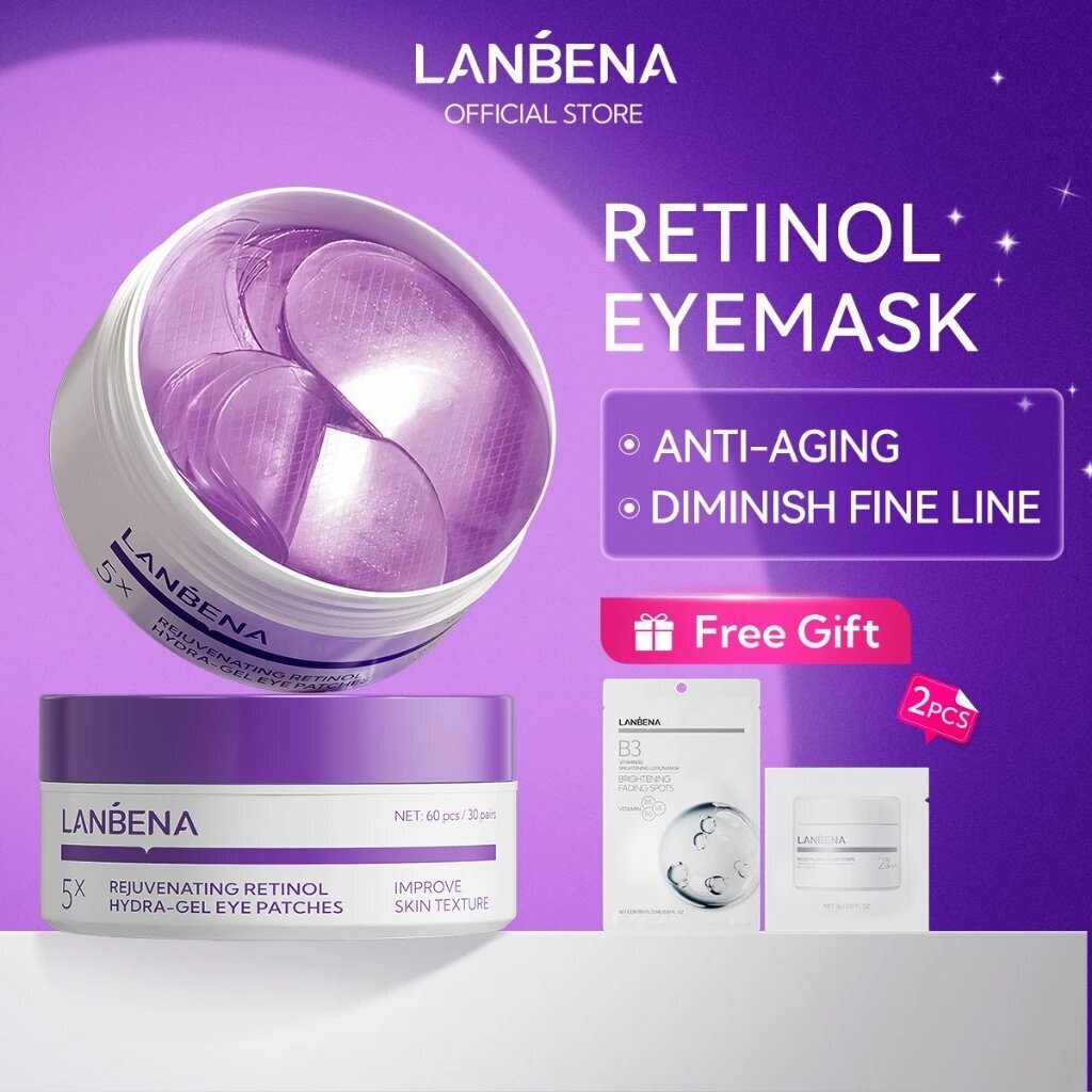 Microneedle Patch Eye - LANBENA Retinol Anti-Falten-Augenmaske, feuchtigkeitsspendend, aufhellend, Augenringe,