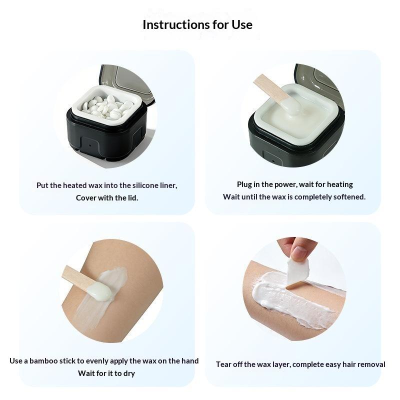 Waxing Kit Home - Mini-Wachserhitzer mit Silikonschale für Haarentfernungs-Wachsset, Schönheitspflegegerät