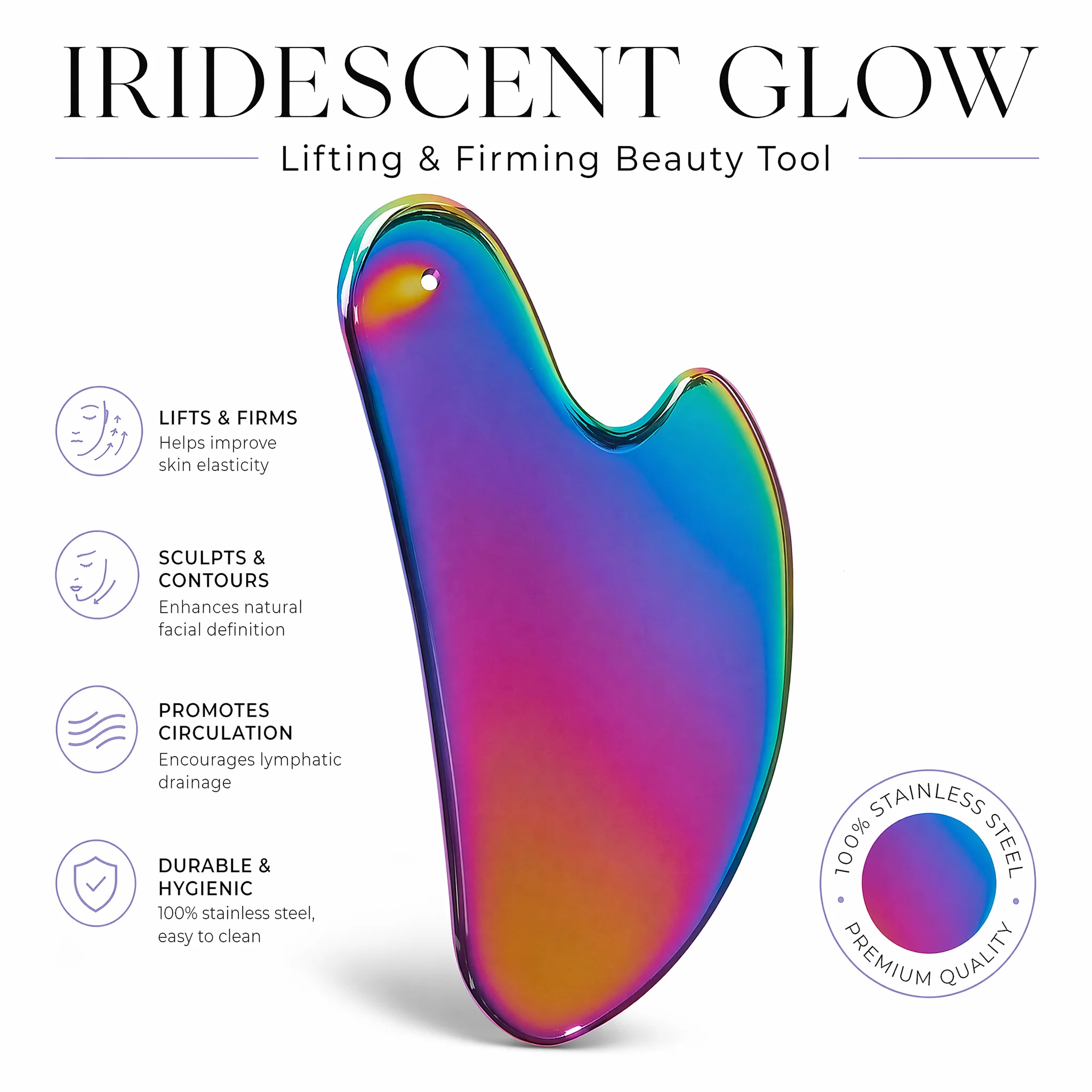 Relax - Spa & Wellness - 1 Stück Edelstahl Gua Sha Board