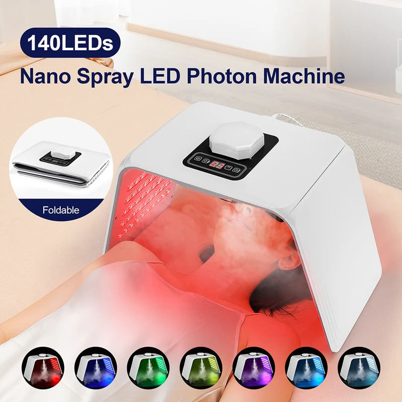 Spa & Wellness Paradies Braunschweig - 7-Farben-LED-Photonen-Schönheitsmaske, feuchtigkeitsspendendes Nano-Spray für Gesicht und
