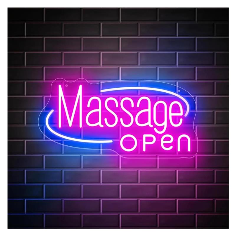 Spa Wellness Day - Neon-Schild „Massage“ für Massageräume, Geschäftsschilder, Spa,