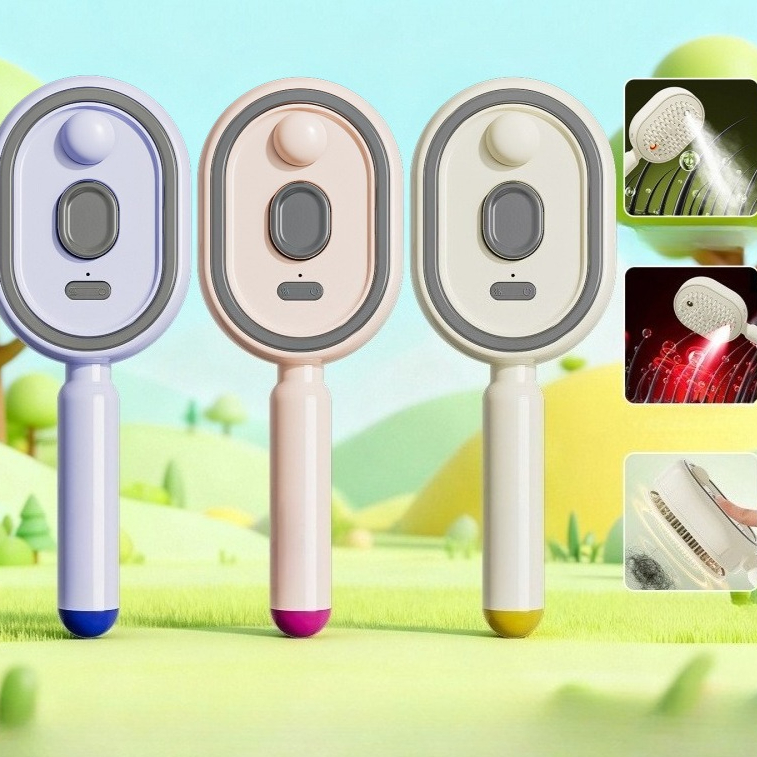 Dry Brush Body - Multifunktionaler Massagekamm Elektrische Dampf-Haarbürste USB-C Aufladbarer